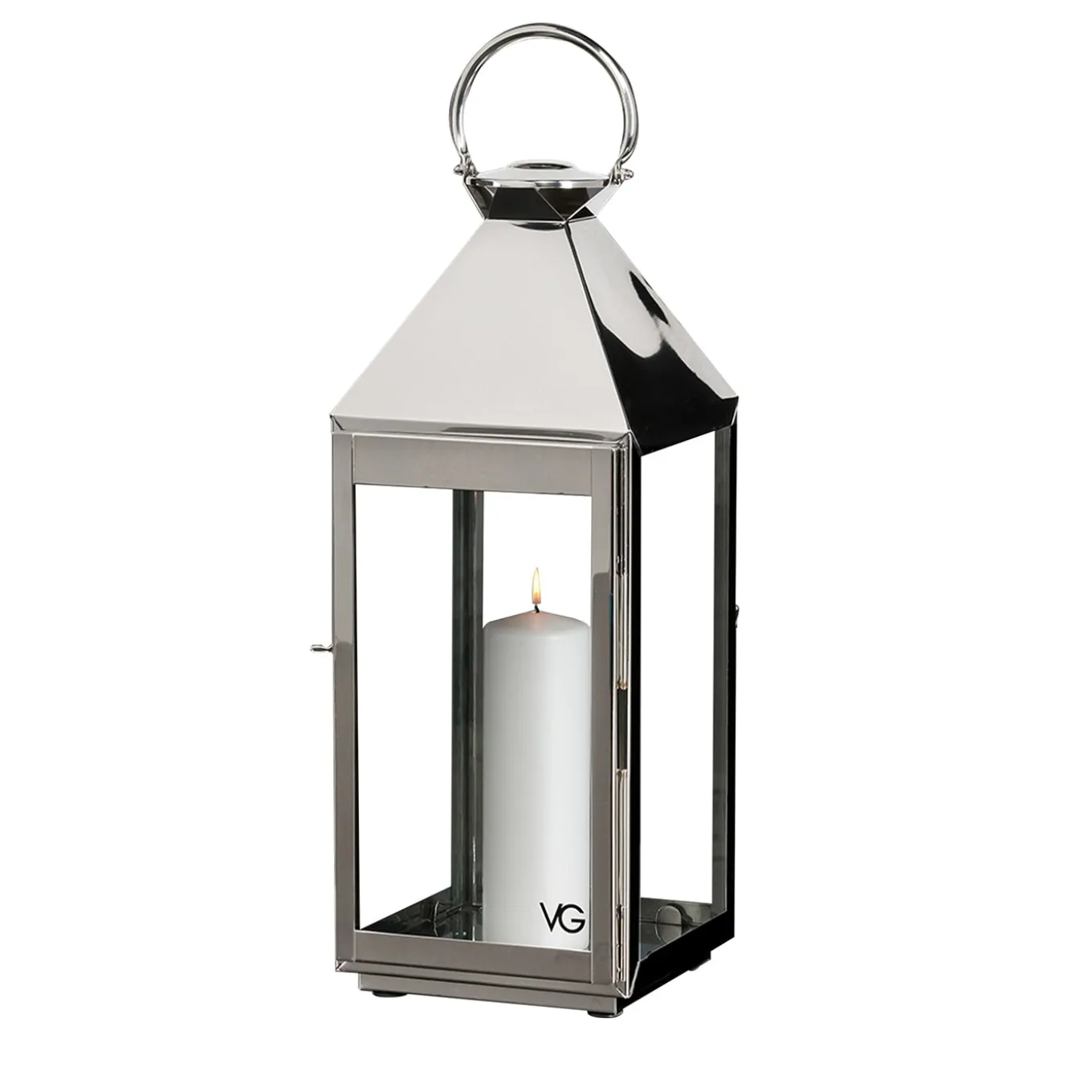 Stainless Steel Lantern with Pyramid Top