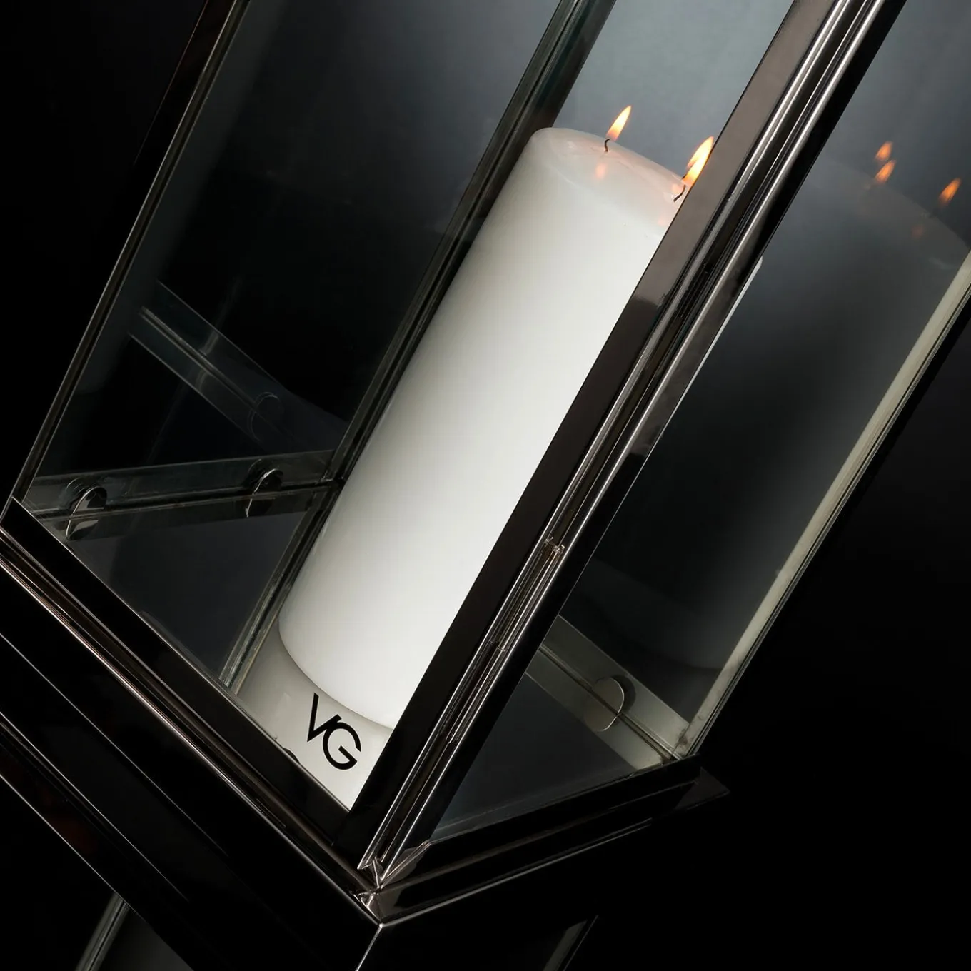 Stainless Steel Lantern with Pyramid Top