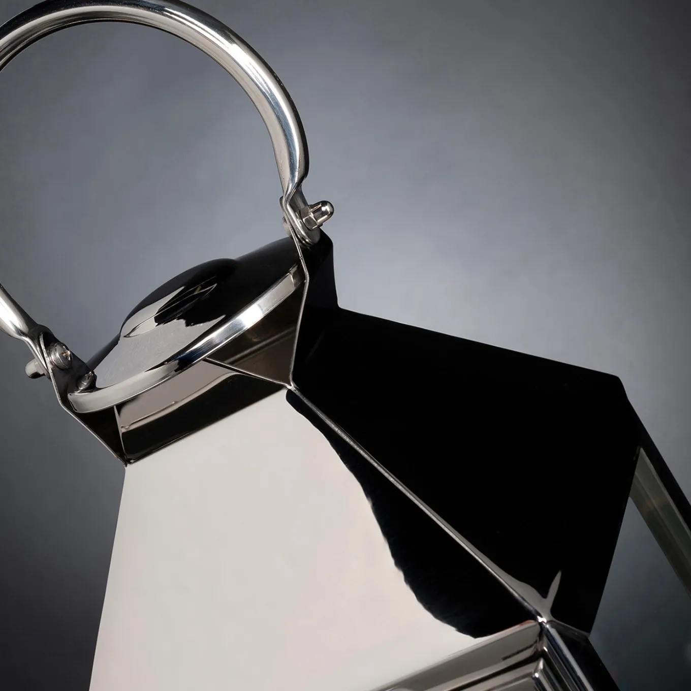 Stainless Steel Lantern with Pyramid Top