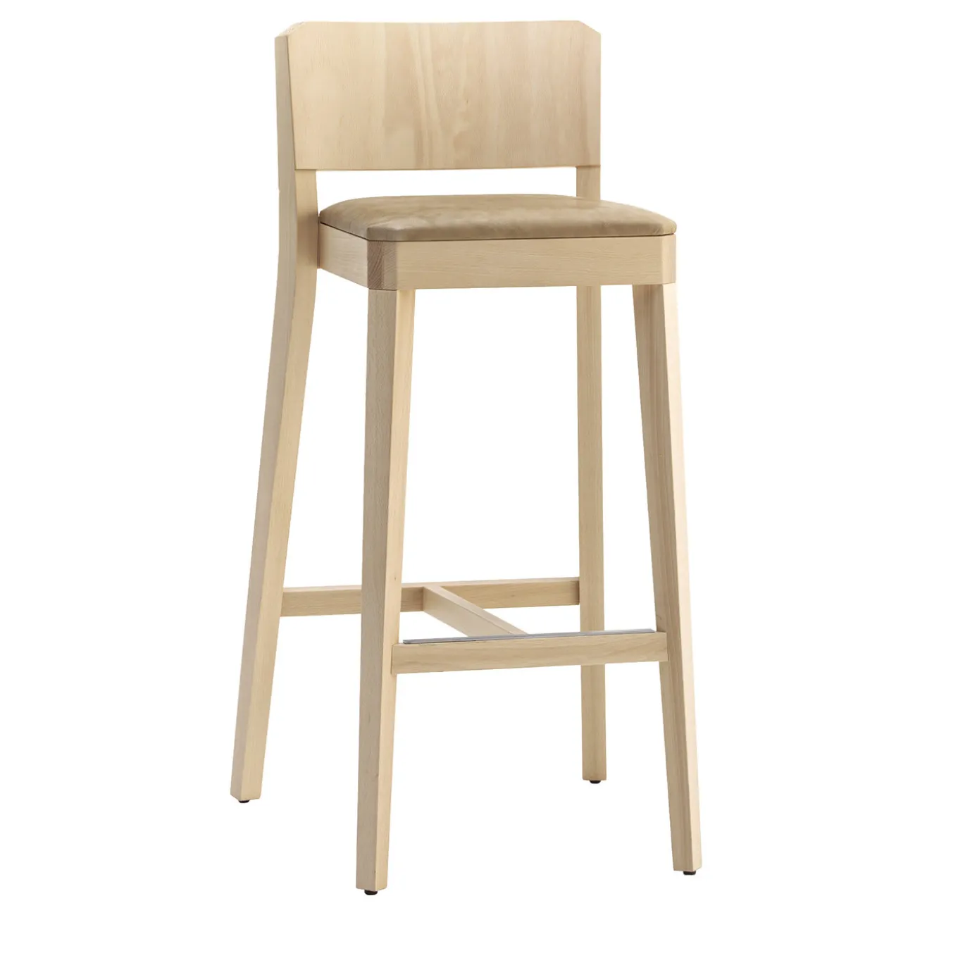 Stealth Ivory Leather Barstool by Massimo Iosa Ghini