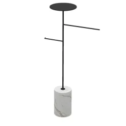 Stelo White Carrara and Black Coat Hanger and Object Rack