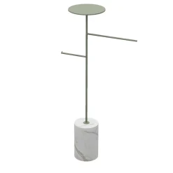 Stelo White Carrara and Green Coat Hanger and Object Rack