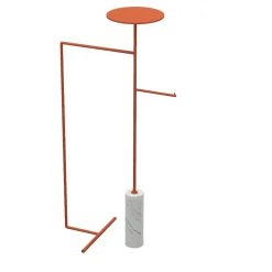 Stelo White Carrara and Orange Coat Hanger with Stand