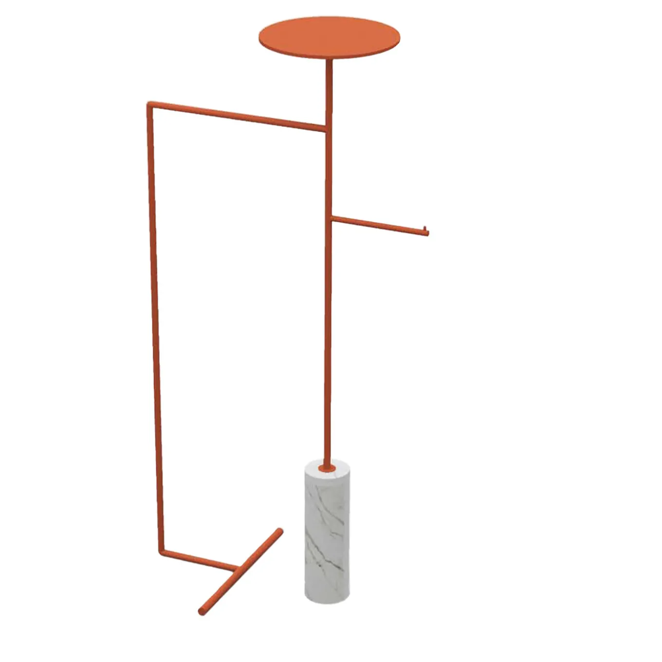 Stelo White Carrara and Orange Coat Hanger with Stand