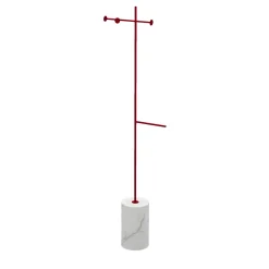 Stelo White Carrara and Red Coat Hanger