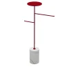 Stelo White Carrara and Red Coat Hanger and Object Rack