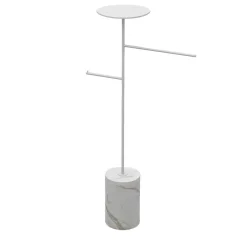 Stelo White Carrara and White Coat Hanger and Object Rack