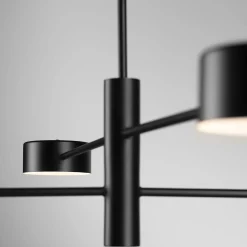 Stick Matte Black finish Metal 4-lights Ceiling Lamp