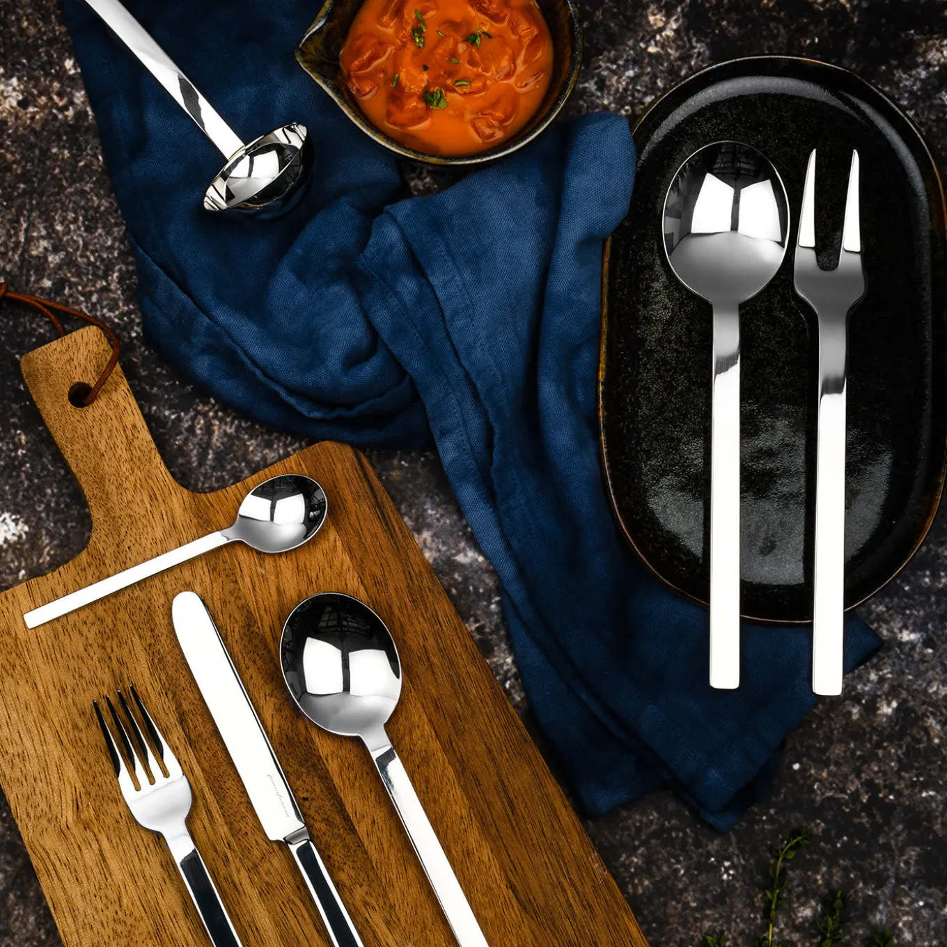 Stile 5-Piece Silver Flatware Set by Pininfarina Mepra