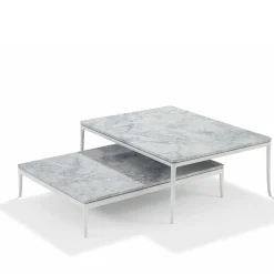 Stiletto Super White Marble Outdoor Coffee Table