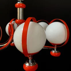 Stilnovo 7-Light Red Chandelier