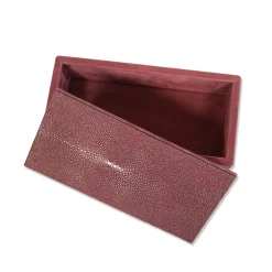 Stingray Persian Red Nubuck Leather Box