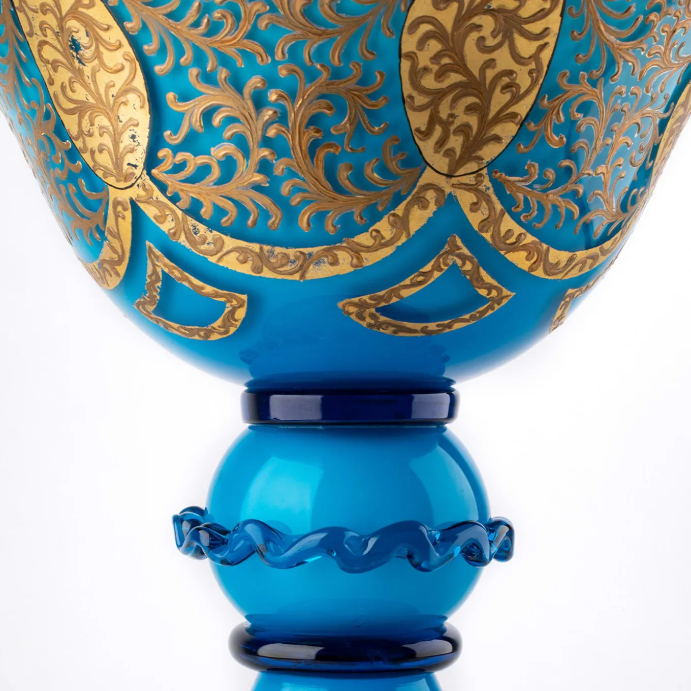 Stmat Blue and Gold Goblet-Shape Bowl