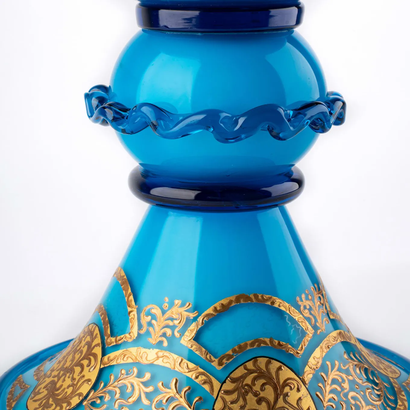 Stmat Blue and Gold Goblet-Shape Bowl