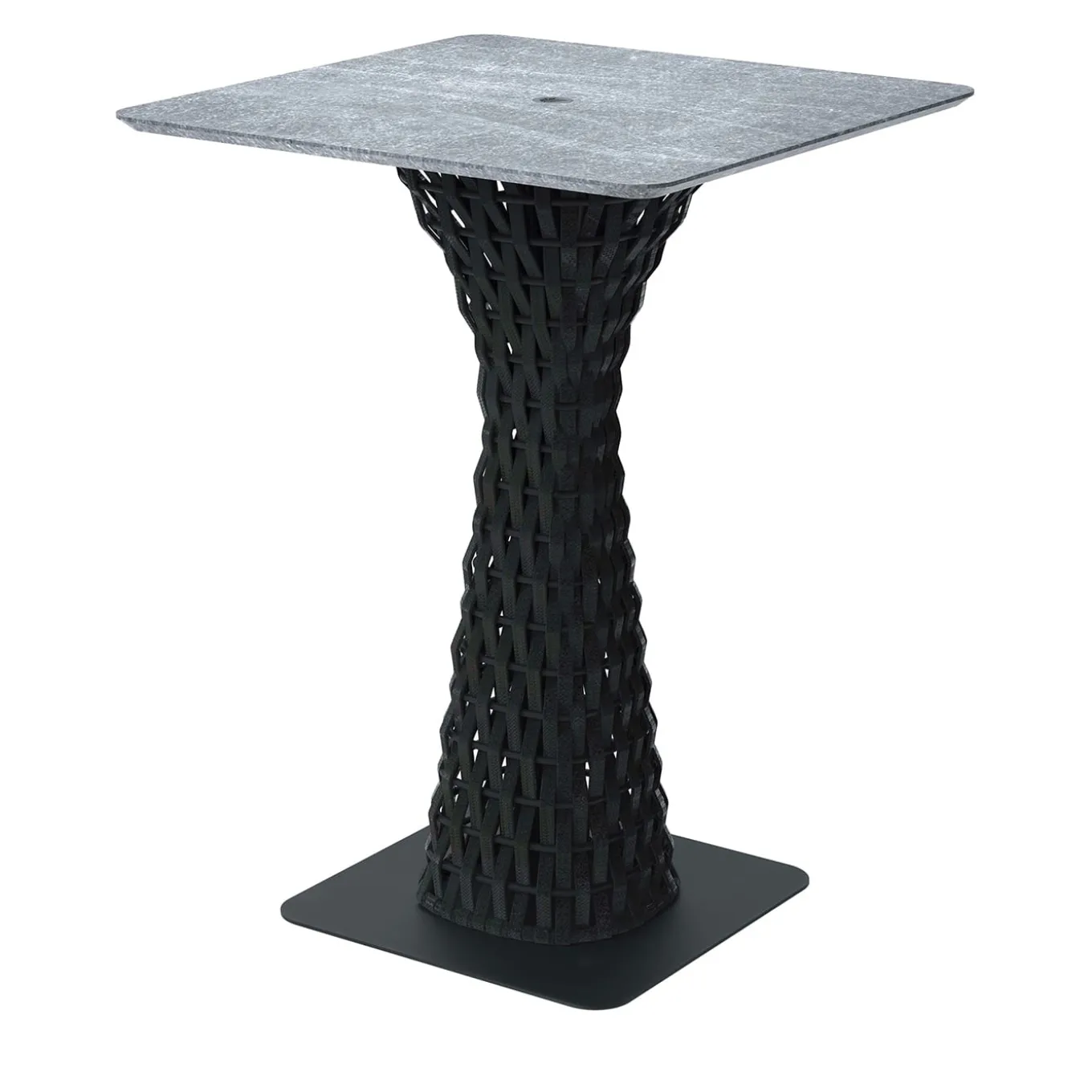 Stone Top Black Outdoor Bar Table