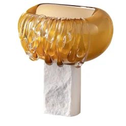 Stravedamento Golden Murano Glass Decorative Vase