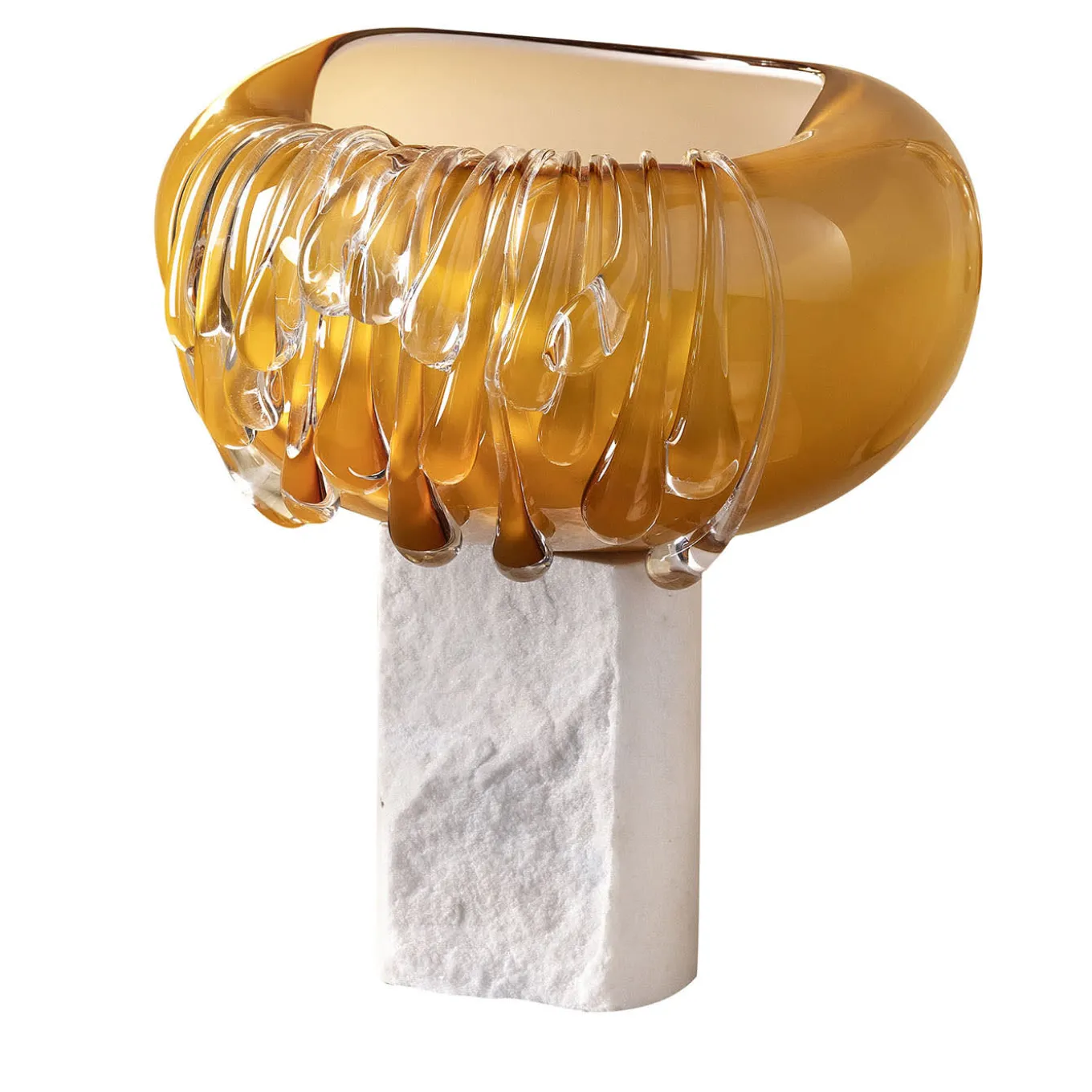 Stravedamento Golden Murano Glass Decorative Vase