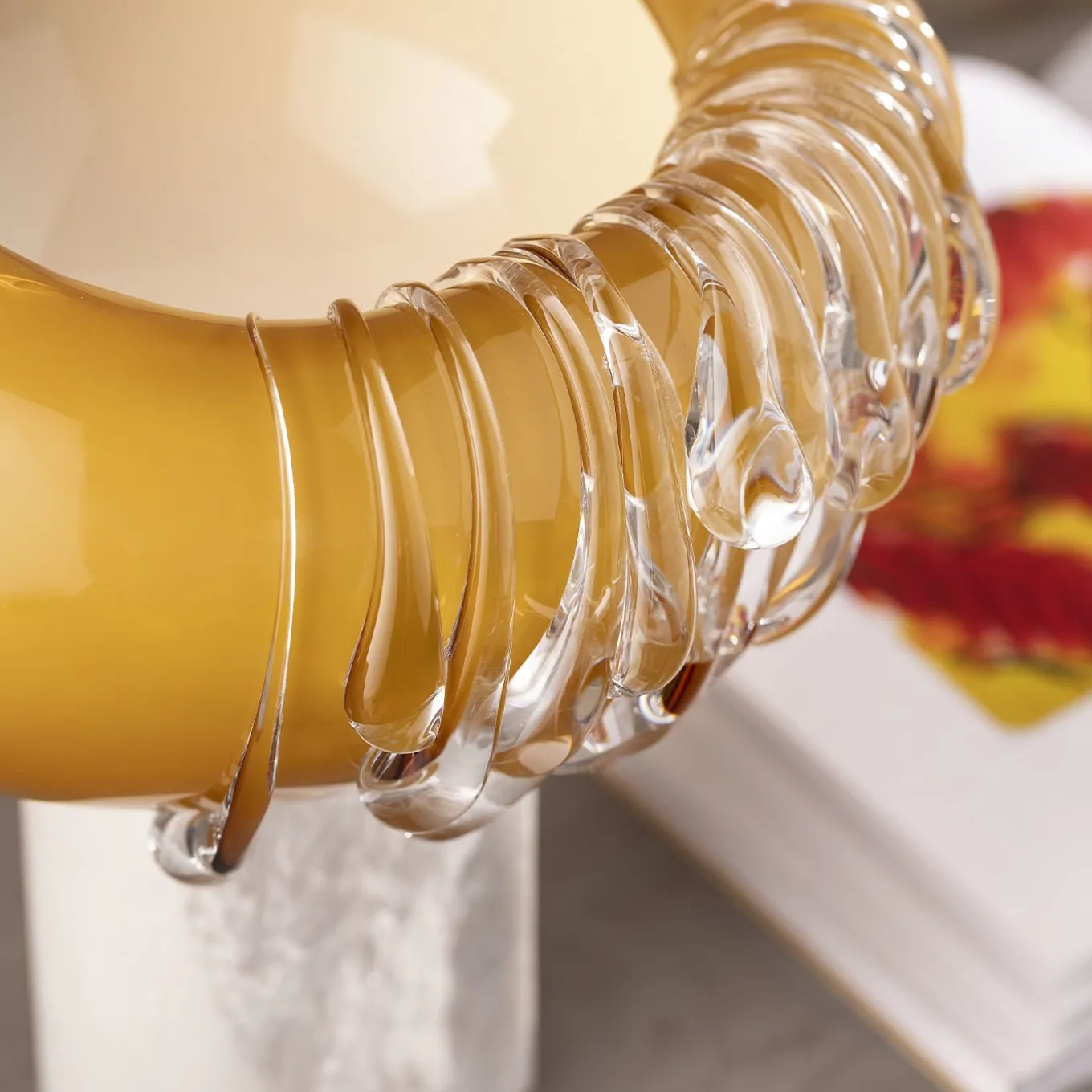 Stravedamento Golden Murano Glass Decorative Vase