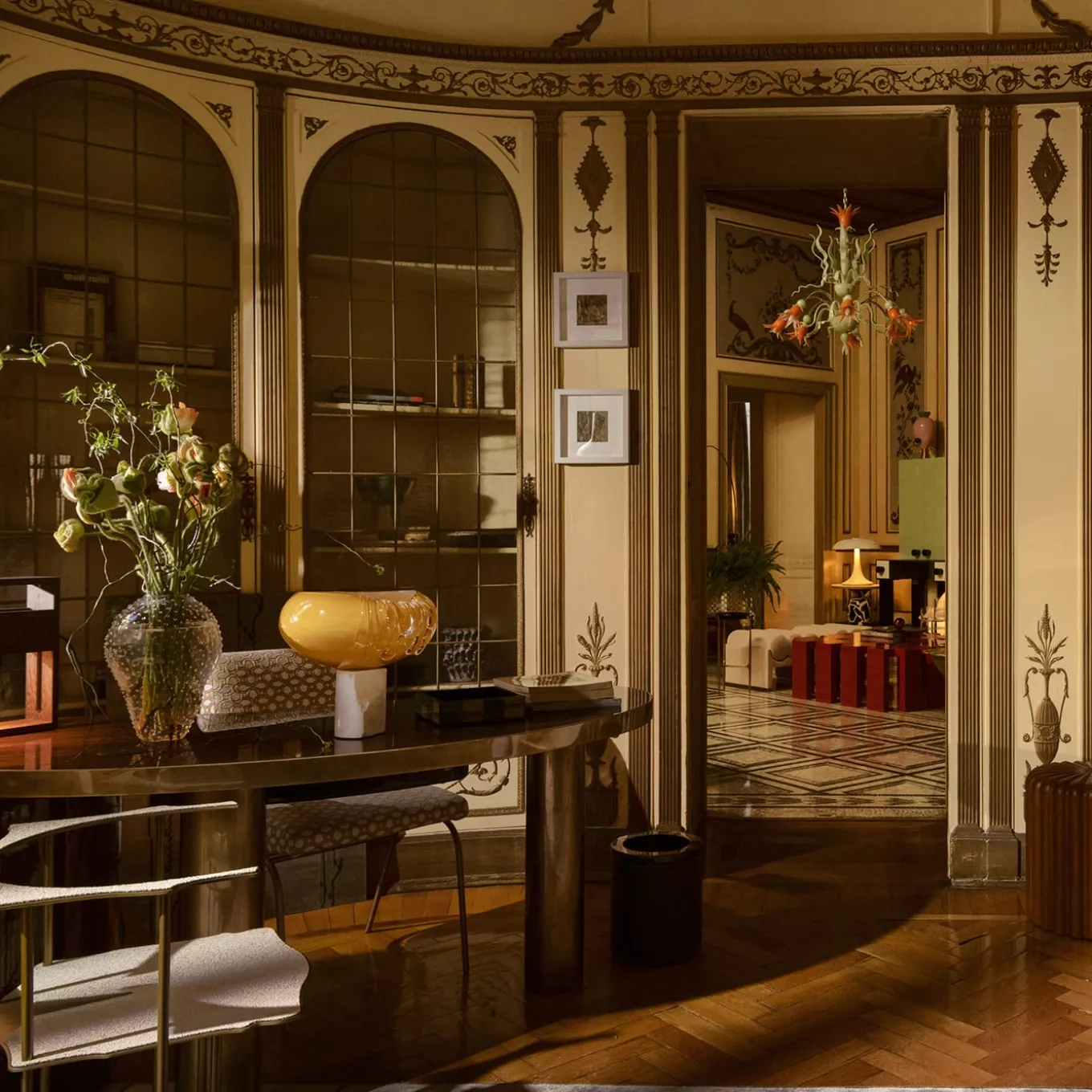 Stravedamento Golden Murano Glass Decorative Vase