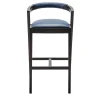 String Black Barstool with Cobalt Leather Seat by CarlesiTonelli