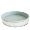 Strips Round Light Blue Tray