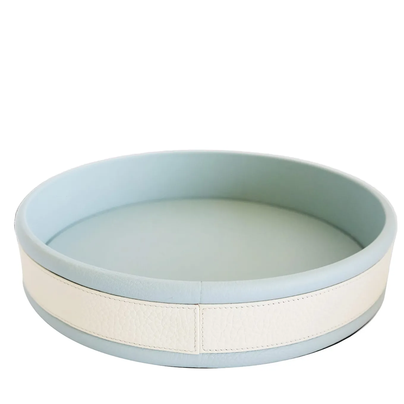 Strips Round Light Blue Tray