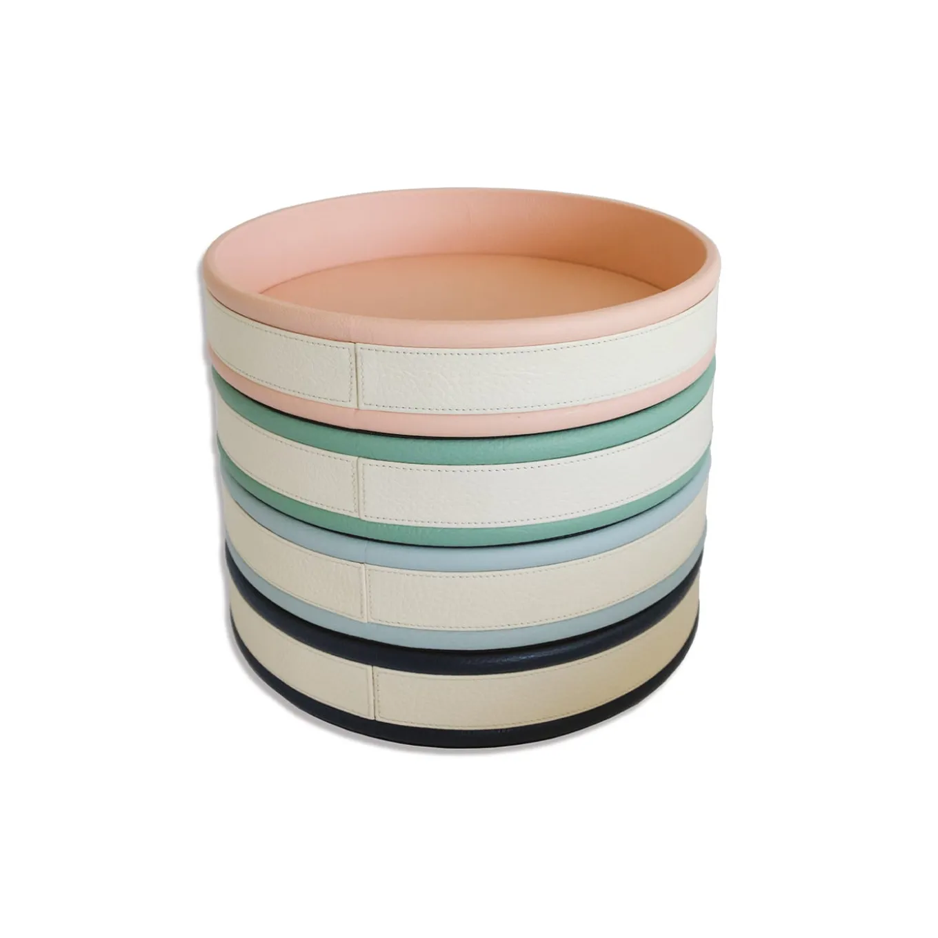 Strips Round Light Blue Tray