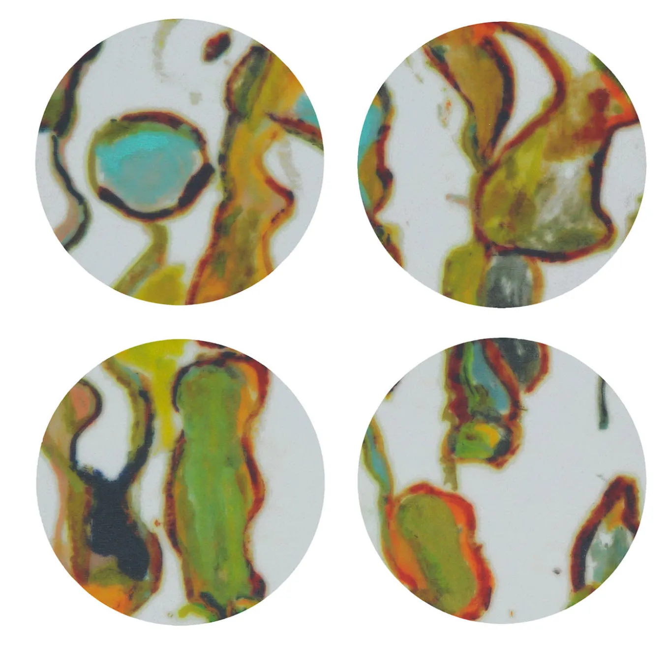 Stromboli Set of 8 Mottled Polychrome Coasters