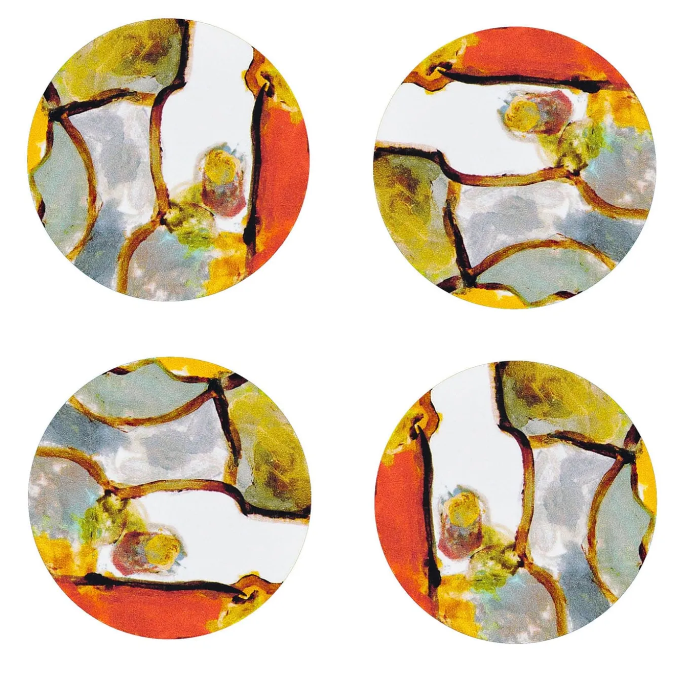 Stromboli Set of 8 print glossy wood fiber coasters