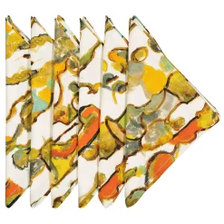 Stromboli Set of 6 print linen napkins