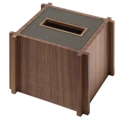 Structura Leather & Wood Square Tissue Holder #2
