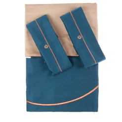 Summer Bedding Set - Petroleum Blue and Beige