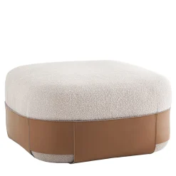 Sumo Large Cognac & Beige Pouf