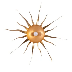 SUN Gold Leaf Sunburst Flushmount Ceiling Lamp by Luca Bussacchini