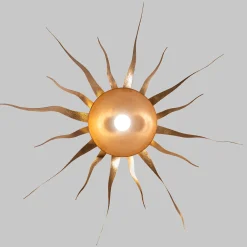 SUN Gold Leaf Sunburst Flushmount Ceiling Lamp by Luca Bussacchini