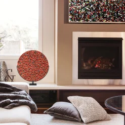 Sunshine Venetian Red Murano Glass Disc by Andrea Orso