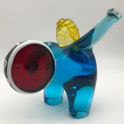 Suonatore con Tamburo Aquamarine Sculpture