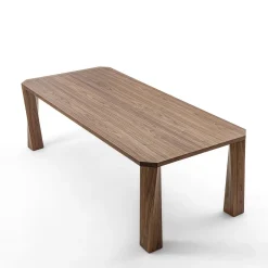 Super Twist Rectangular Canaletto Walnut Wood Table