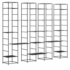 Supermodulare Black Iron 4-Column Bookshelf