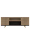 Swing Ash Wood Sideboard with Brass Legs