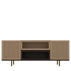 Swing Ash Wood Sideboard with Brass Legs