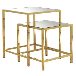 T140 Set Of 2 Nesting Tables With Mirror Top