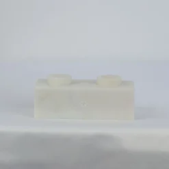 TA Double Squared Paonazzo Marble Candle Holder