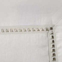 Table Linens Beige Linen Satin Entre Deux Tablecloth