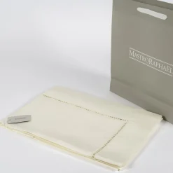 Table Linens Ivory Linen Satin Entre Deux Tablecloth