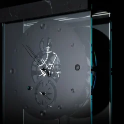 TAKTO Adagio 03 Black Marble and Glass Clock
