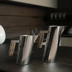 Tall Brass Horn Handle Pitcher