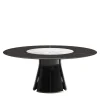 Talos R marble and wood round dining table