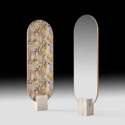 Tìam Fabric-Covered Freestanding Full-Lenght Mirror