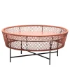 Tamburo Large Round Brick-Red Coffee Table by Antonio De Marco